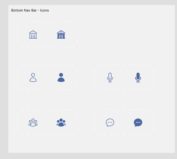 Tab bar icon set in rest and active states